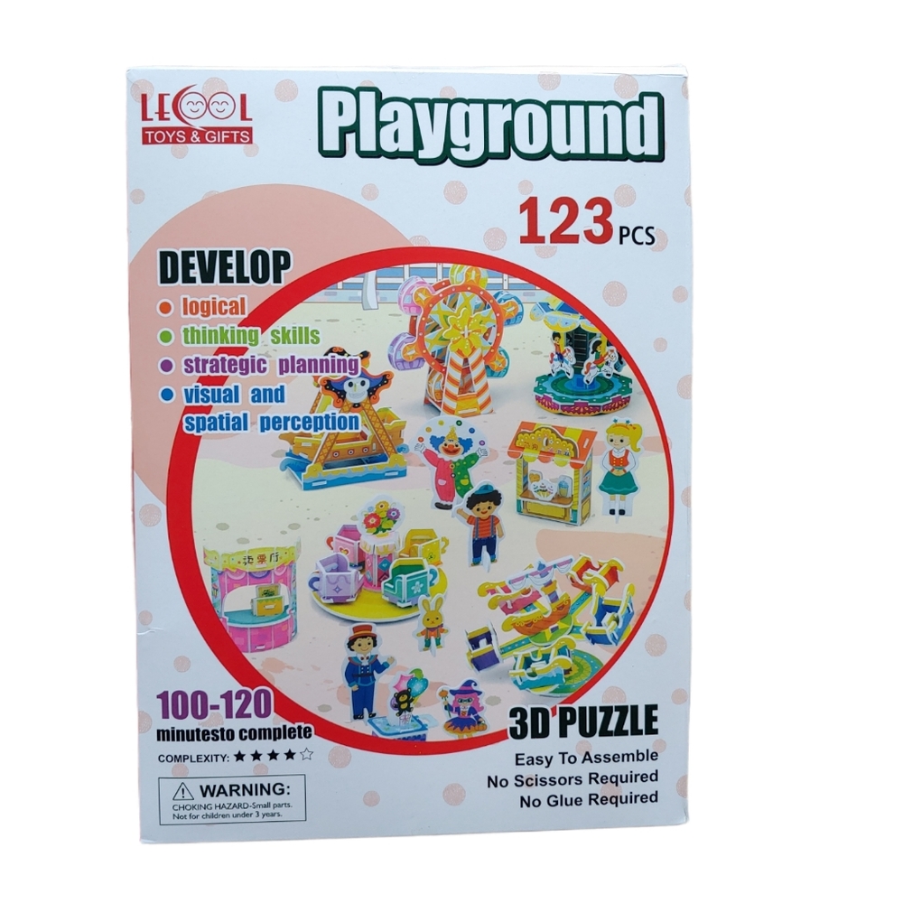 3D puzzle craft for kids adults amusement park educational toy Carousel 5 6 7 8+